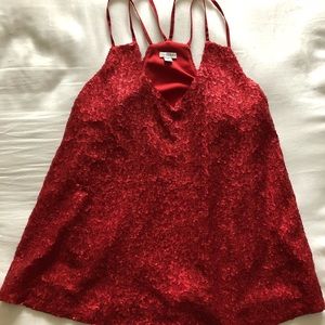Red Guess Sparkle Top